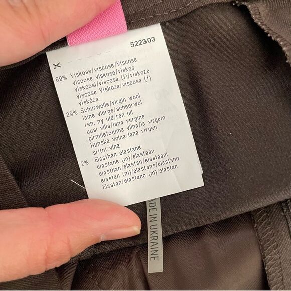 BASLER Womens Brown Straight Leg Virgin Wool Blend Trouser Pants size Large - Picture 9 of 11